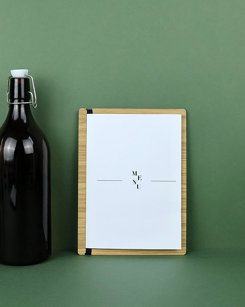 Porte Menu en bois A5 « Le Demi Tendu »