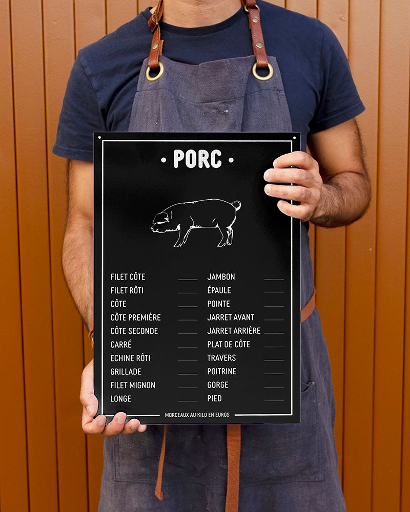 Tableau de Prix Boucherie - Craie -