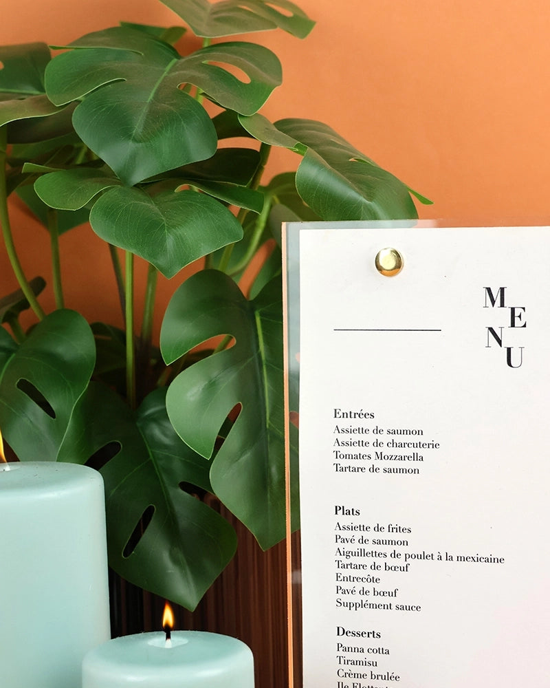 Porte Menu de Table A5 Transparent