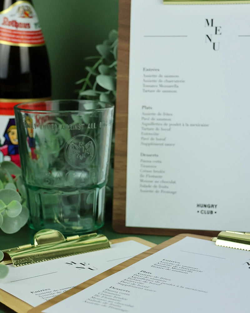 Porte Menu en bois A5 « Le Demi Pincé »