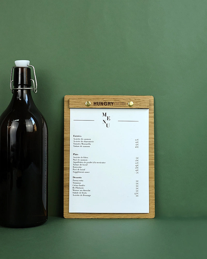 Porte Menu en bois A5 « Le Demi Vissé »