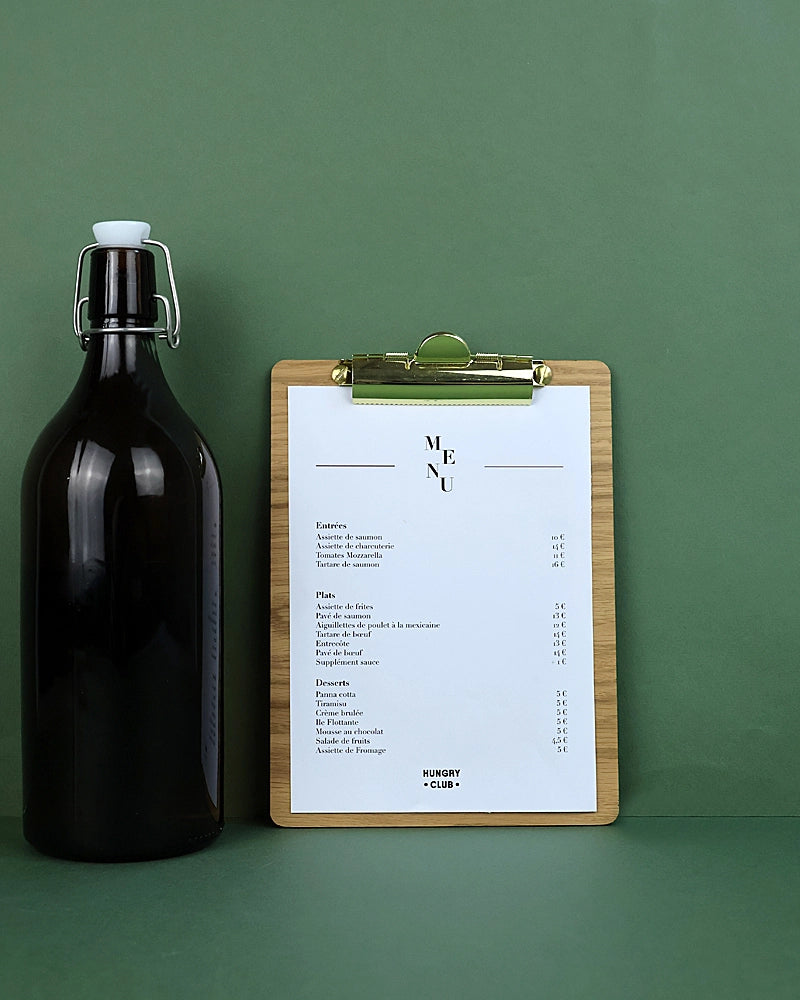 Porte Menu en bois A5 « Le Demi Pincé »