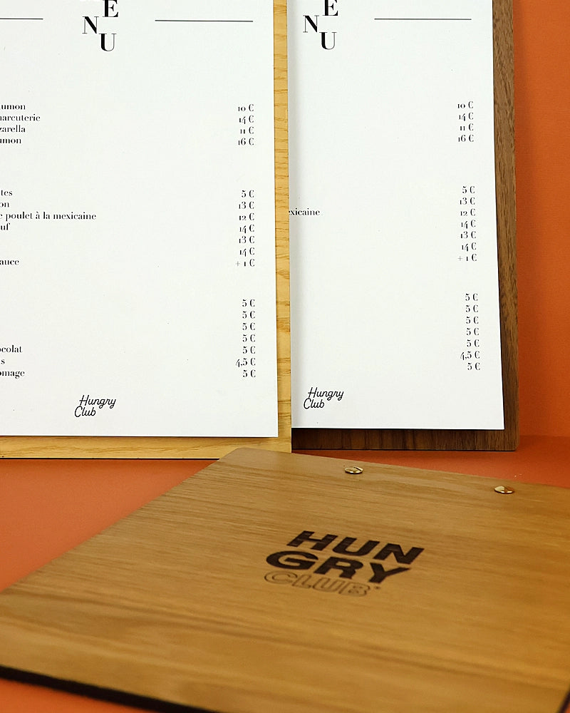 Porte Menu  A4  en bois « Le Vissé »