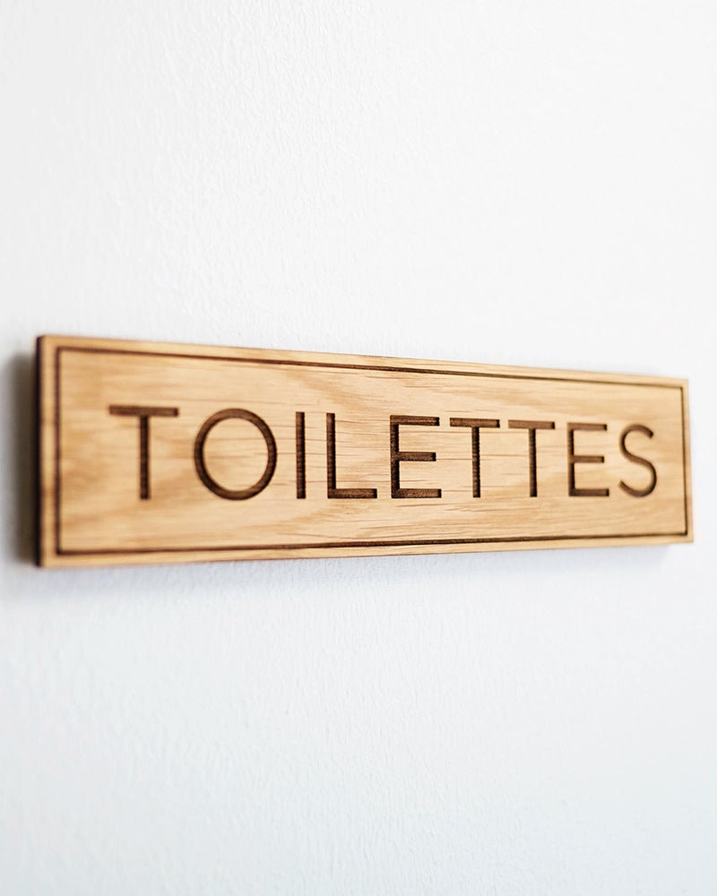 Toilettes Plaque Gravée