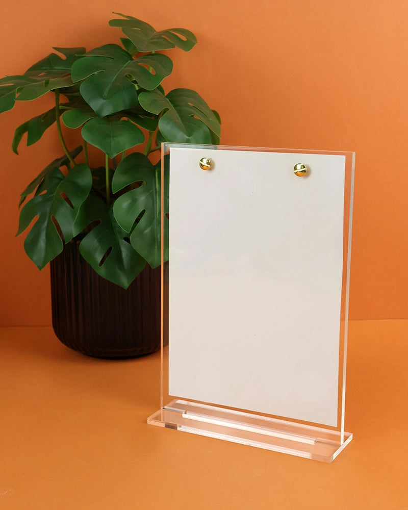 Porte Menu de Table A5 Transparent