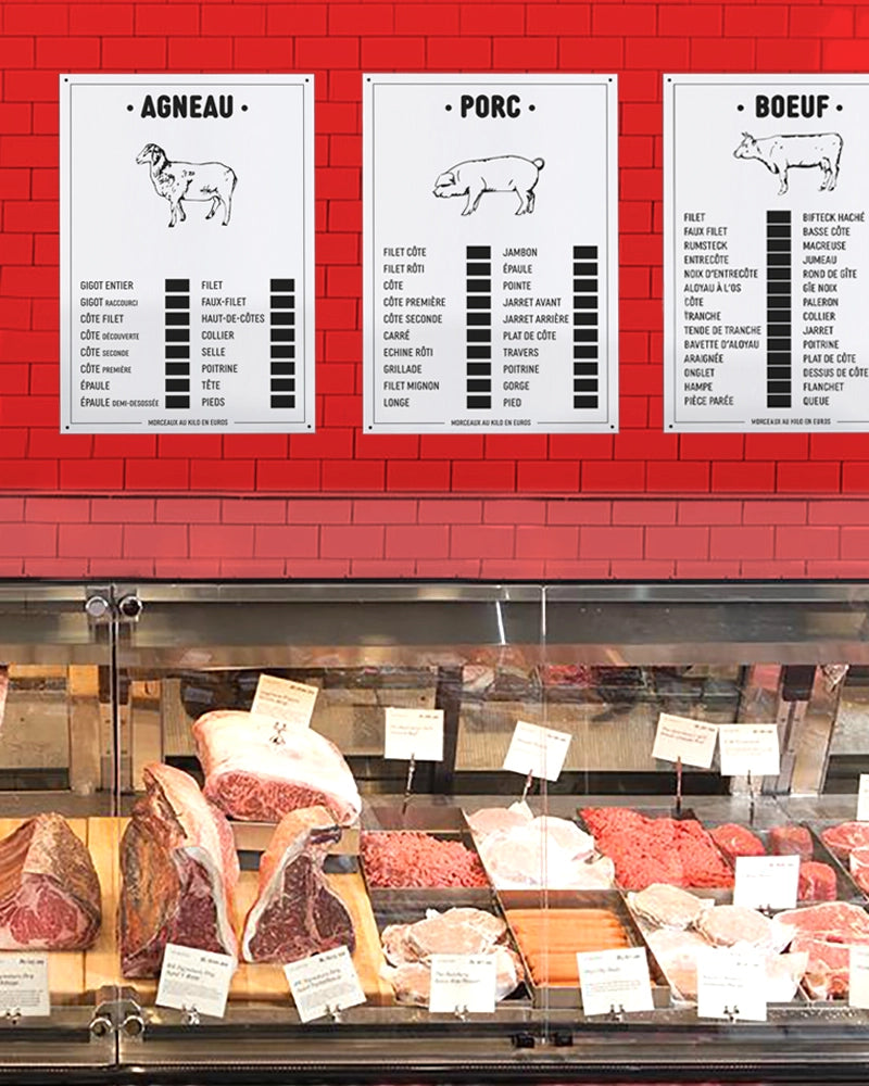 Tableau de Prix  Boucherie - Feutre Effaçable -