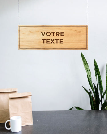 panneau en bois suspendu personnalisable 