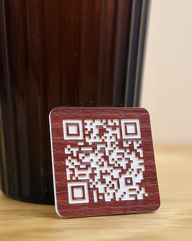 Plaque Qr Code "Effet Bois"