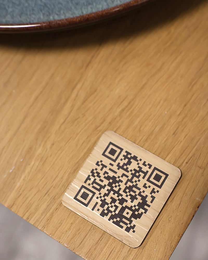 Plaque Qr Code "Effet Bois"