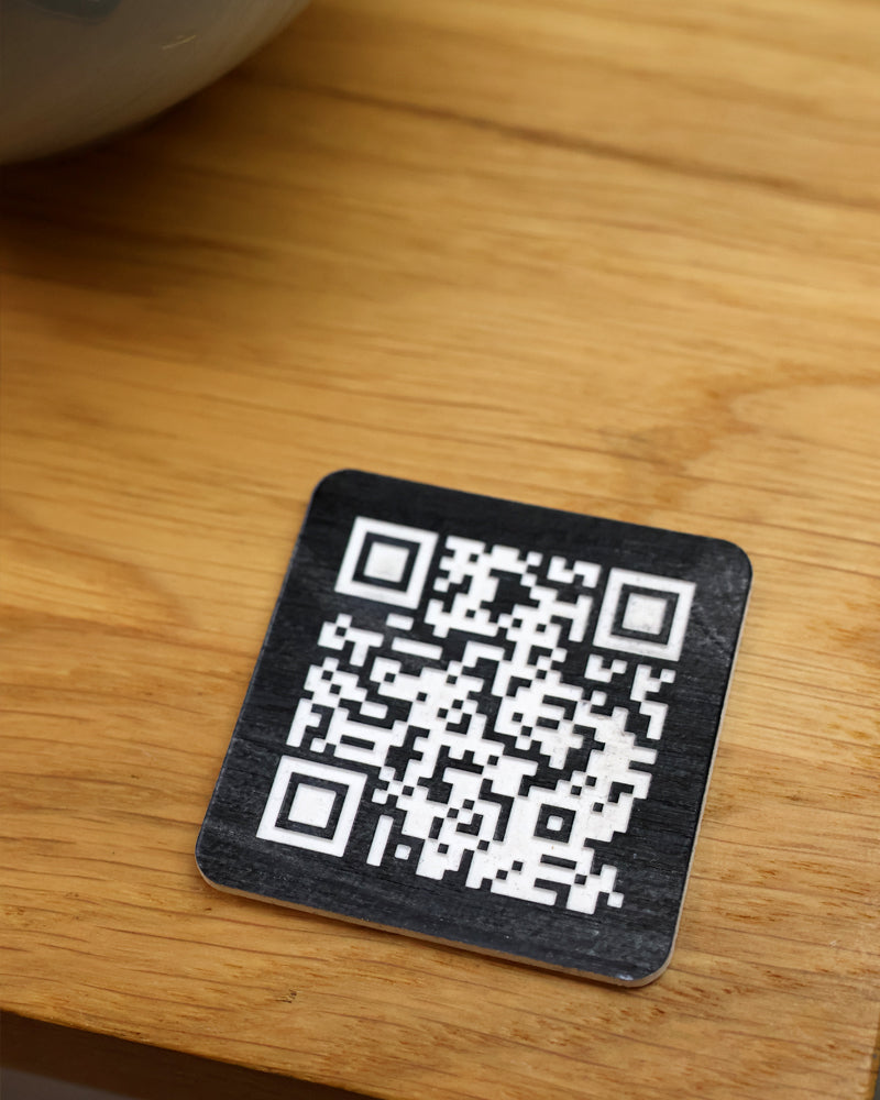 Plaque Qr Code "Effet Bois"