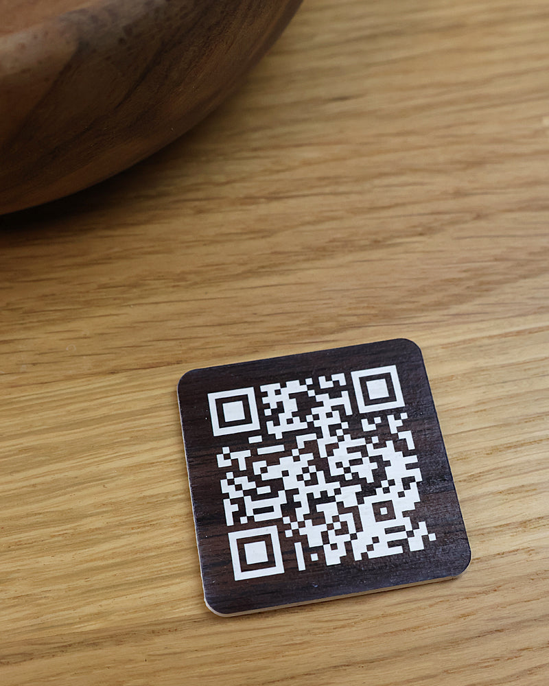 Plaque Qr Code "Effet Bois"