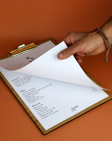 Porte Menu en bois à Pince A4 "le pincé"