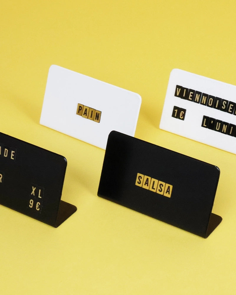 Lot De 12 Supports Pour étiquettes Prix - Porte-carte Transparent - Charcuterie, Supermarché - Noir