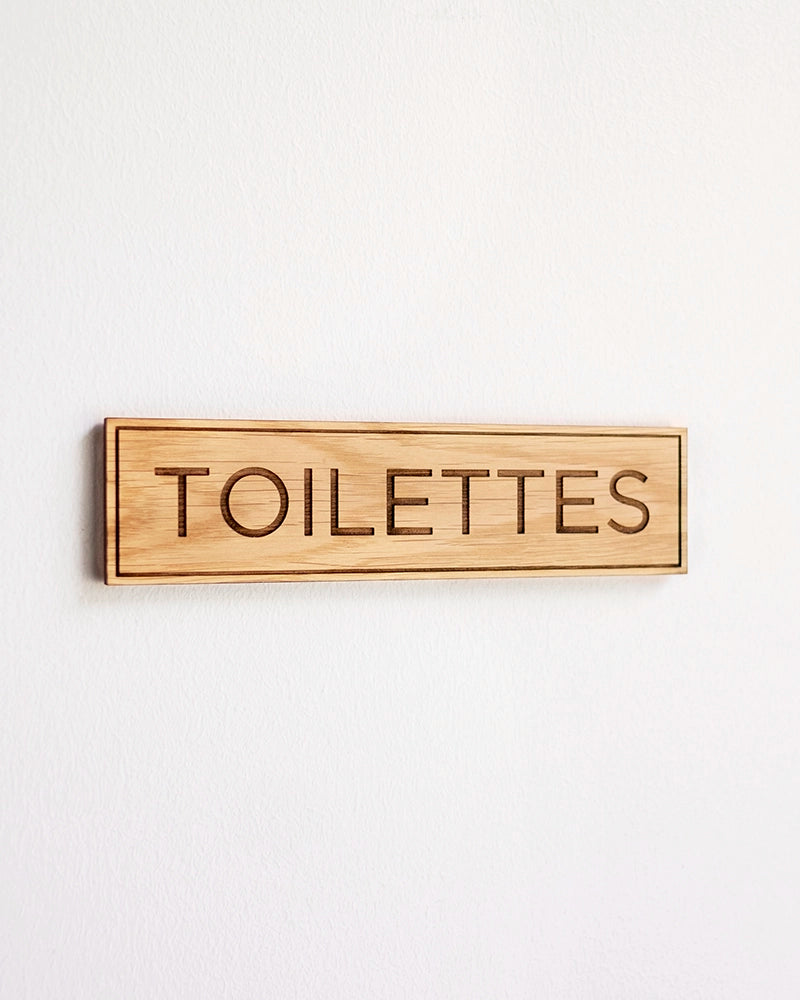 Toilettes Plaque Gravée