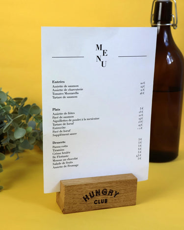 Support Bois pour Menu "Logo personnalisé"