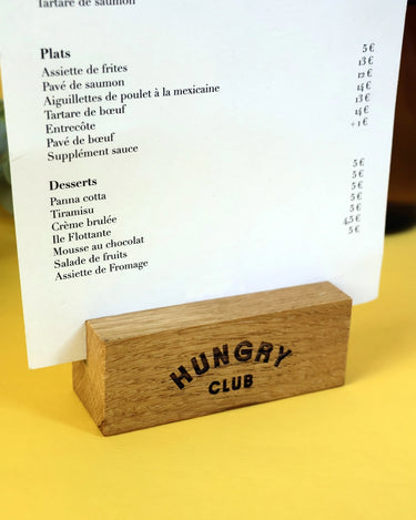 Support Bois pour Menu "Logo personnalisé"