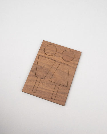 Plaque signalétique toilettes H/F en bois